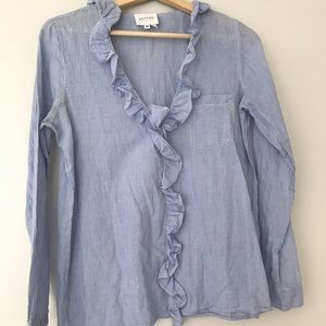 Sezane blouse with ruffle collar